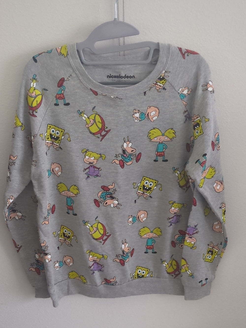 Nickelodeon Grey Sweatshirt with Sponge Bob, Hey Arnold and Rugrats!